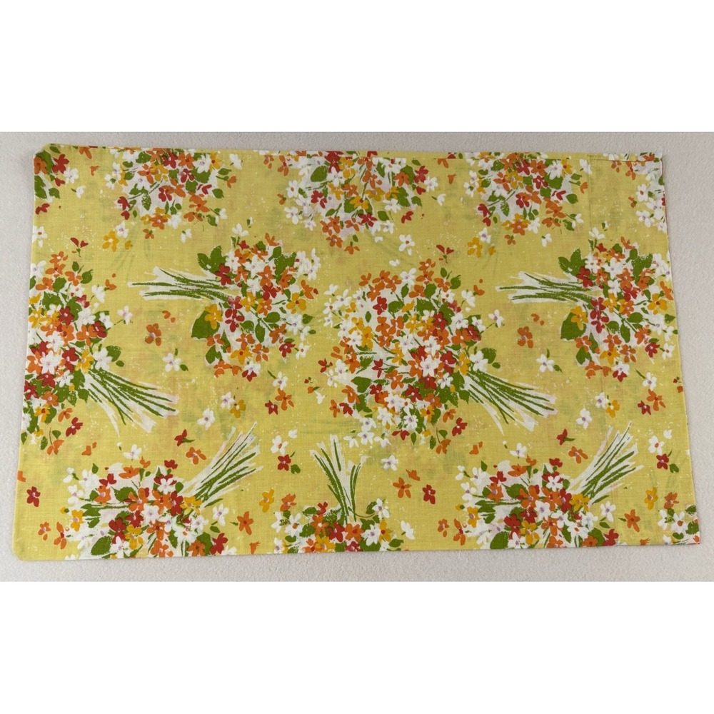 Vintage Floral Yellow Standard Pillowcase Bouquet Cheerful Cottage Country 19x31
